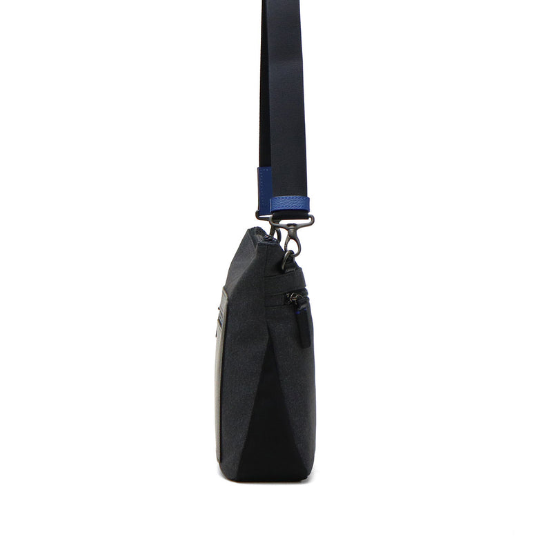 LANVIN on蓝色挎包男士品牌LANVIN en Bleu斜挎帅气成人轻量真皮皮革包聚酯尼龙斜挎包A4防水 时尚日本制男士拉娜557103