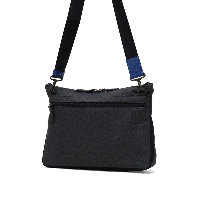 LANVIN on蓝色挎包男士品牌LANVIN en Bleu斜挎帅气成人轻量真皮皮革包聚酯尼龙斜挎包A4防水 时尚日本制男士拉娜557103