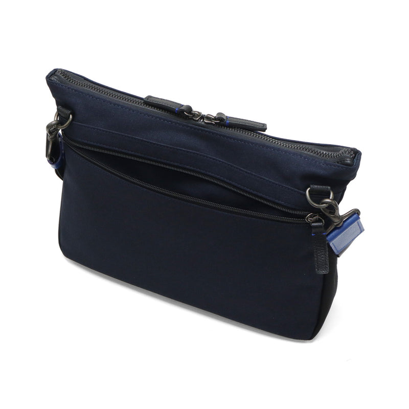 LANVIN on蓝色挎包男士品牌LANVIN en Bleu斜挎帅气成人轻量真皮皮革包聚酯尼龙斜挎包A4防水 时尚日本制男士拉娜557103