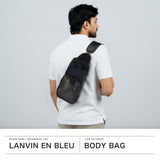 ランバン オン ブルー ボディバッグ メンズ ブランド LANVIN en Bleu 小さめ 斜めがけ ブランド 大人 軽量 本革 革 レザー バッグ ポリエステル ナイロン 斜めがけバッグ 撥水 おしゃれ 日本製 男性 ラナ 557901