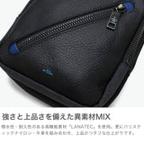 ランバン オン ブルー ボディバッグ メンズ ブランド LANVIN en Bleu 小さめ 斜めがけ ブランド 大人 軽量 本革 革 レザー バッグ ポリエステル ナイロン 斜めがけバッグ 撥水 おしゃれ 日本製 男性 ラナ 557901