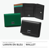 ランバン オン ブルー 財布 三つ折り財布 メンズ LANVIN en Bleu おしゃれ コンパクト 大人 上品 レザー 牛革 本革 ブランド 小銭入れ ミニ財布 高級感 シンプル ロゴ 無地 ポワール 三つ折り 537604
