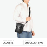 ラコステ ショルダーバッグ メンズ レディース 斜めがけバッグ LACOSTE 斜めがけ 小さめ 本革 牛革 ブランド ファスナー付き おしゃれ シンプル カジュアル 上品 ミニ オシアン レザーサッチェルバッグ NH5047OI