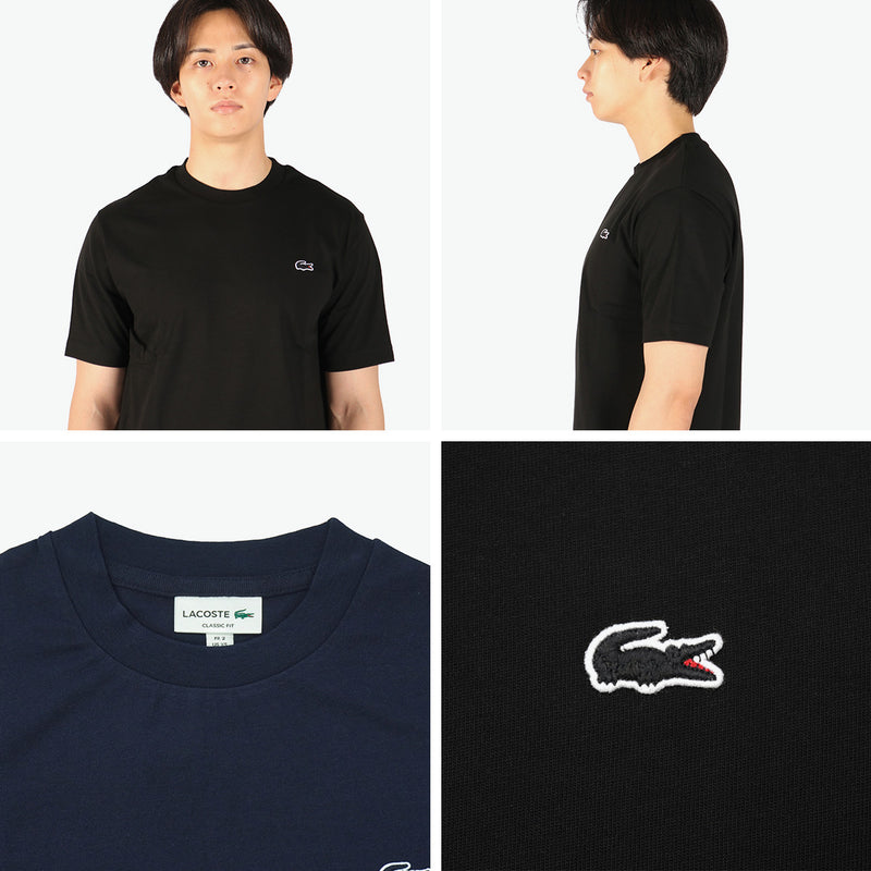 Lacoste T-shirt Short Sleeve Men's Women's Plain LACOSTE Crew Neck 100% Cotton Stylish Classic Casual Simple Brand Tops Round Neck Logo Classic Fit Outline Clock Crew Neck T-shirt TH5582-99