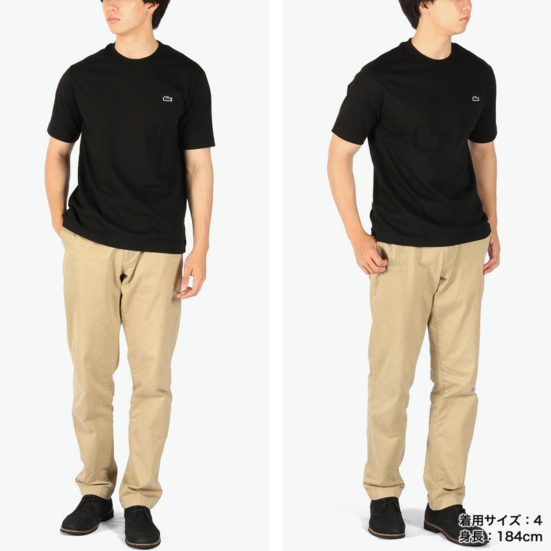 Lacoste T-shirt Short Sleeve Men's Women's Plain LACOSTE Crew Neck 100% Cotton Stylish Classic Casual Simple Brand Tops Round Neck Logo Classic Fit Outline Clock Crew Neck T-shirt TH5582-99