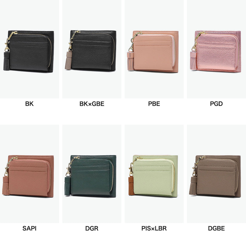 リズデイズ 二つ折り財布 レディース ファスナー ブランド LIZDAYS 財布 二つ折り 本革 大人 使いやすい 革 牛革 レザー 小さめ コンパクト ミニ財布 かわいい おしゃれ 本革二つ折り財布 lz-615