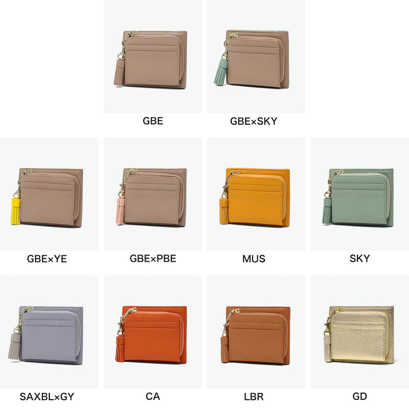 リズデイズ 二つ折り財布 レディース ファスナー ブランド LIZDAYS 財布 二つ折り 本革 大人 使いやすい 革 牛革 レザー 小さめ コンパクト ミニ財布 かわいい おしゃれ 本革二つ折り財布 lz-615