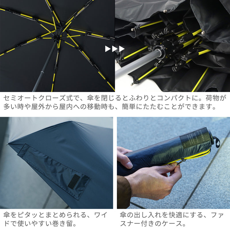 マブ 傘 折りたたみ 日傘 折り畳み メンズ mabu 晴雨兼用 大きい ブランド UVカット UV 一級遮光 遮熱 ケース付き おしゃれ 男性 親骨60cm 7本 黒 耐風 耐久 高強度遮光傘 内側 ストレングスミニEVO MOUSHO