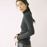 me. インナー レディース ミードット 長袖 おしゃれ 冬 秋冬 ハイネック タートル ウール メリノウール トップス 保湿 放湿 メロー リブ 重ね着 シンプル 日本製 merino washable wool タートルネック me-23309