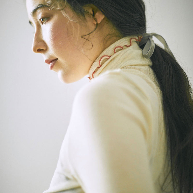 me. インナー レディース ミードット 長袖 おしゃれ 冬 秋冬 ハイネック タートル ウール メリノウール トップス 保湿 放湿 メロー リブ 重ね着 シンプル 日本製 merino washable wool タートルネック me-23309