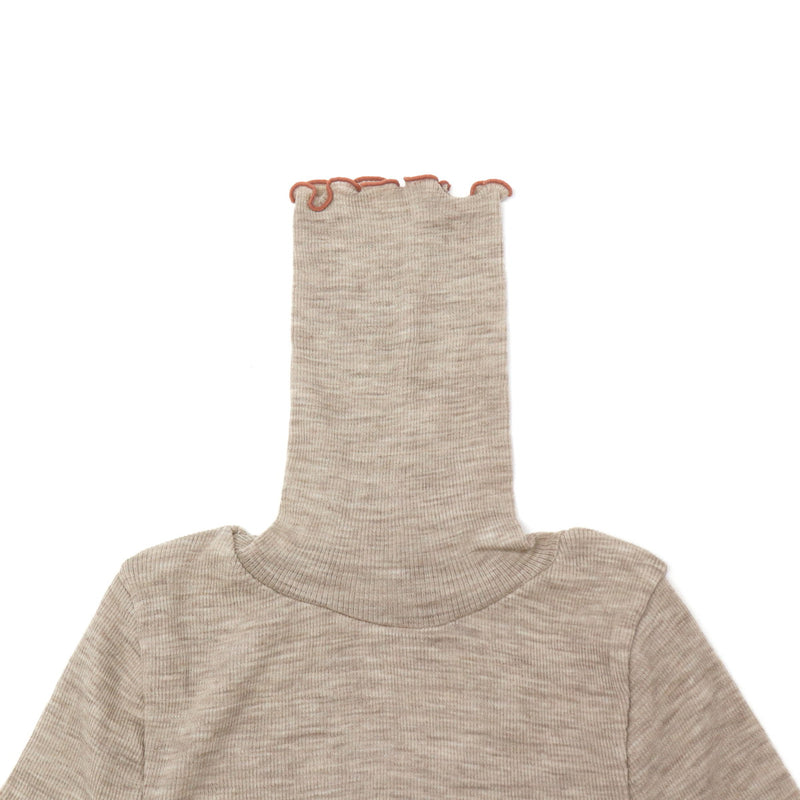 me. インナー レディース ミードット 長袖 おしゃれ 冬 秋冬 ハイネック タートル ウール メリノウール トップス 保湿 放湿 メロー リブ 重ね着 シンプル 日本製 merino washable wool タートルネック me-23309