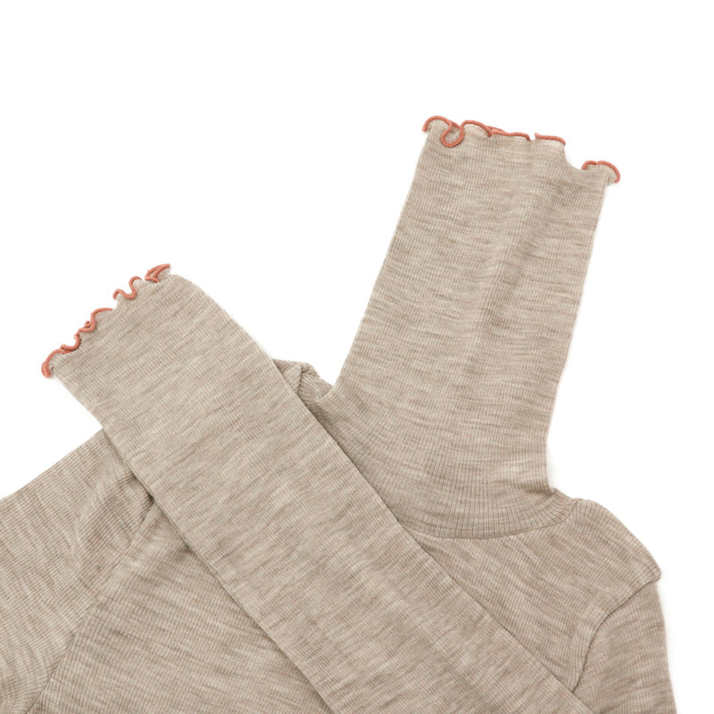 me. インナー レディース ミードット 長袖 おしゃれ 冬 秋冬 ハイネック タートル ウール メリノウール トップス 保湿 放湿 メロー リブ 重ね着 シンプル 日本製 merino washable wool タートルネック me-23309