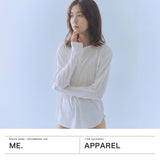 me. Tシャツ レディース 長袖 ミードット ロングTシャツ プルオーバー カットソー シンプル 日本製 薄手 カジュアル おしゃれ トップス flow cotton silk ヘンリーネックT me-24401