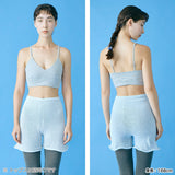 メリ ヤ ク― インナーパンツ レディース 冬 防寒 meri ja kuu アンダーウェア 女性 ペチコート ペチパンツ 透け防止 肌着 シルク ふわふわ 冷えとり 日本製 MERI JA KUU SILK SERIES シルク2分丈インナーパンツ mj-2P-HS1