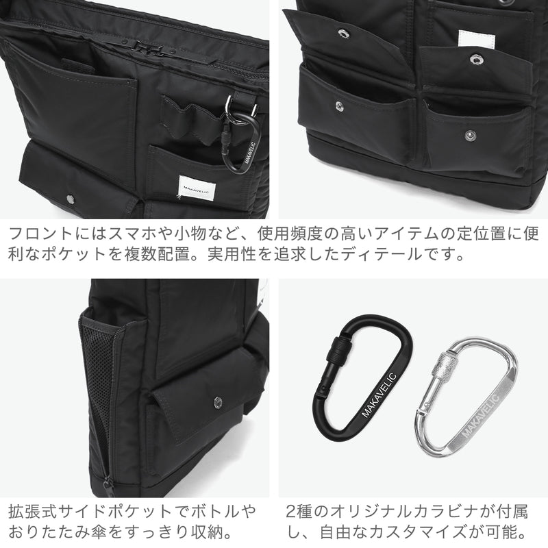 【正規品1年保証】 マキャベリック ショルダーバッグ メンズ レディース 大容量 大きめ MAKAVELIC 斜めがけ 大人 軽量 かっこいい A4 ブランド トート バッグ 斜め掛け PC 黒 SIERRA Grace Multi Pocket Tote Bag 3125-10202