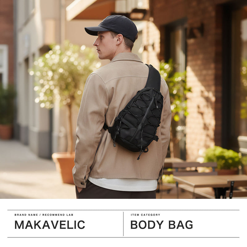 【正規品1年保証】 マキャベリック ボディバッグ メンズ レディース 軽量 MAKAVELIC ブランド かっこいい カジュアル 斜めがけ ショルダー バッグ 撥水 防水 黒 A5 SQUAD COCOON 5 BODY BAG 3125-10305