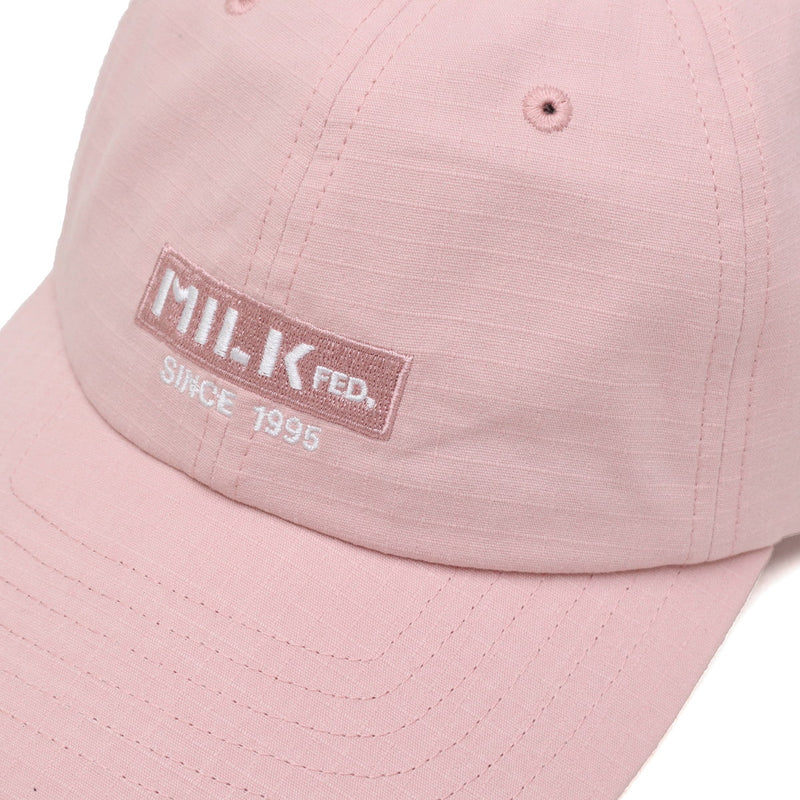 ミルクフェド キャップ レディース 深め MILKFED. 帽子 ブランド 無地 ロゴ シンプル かわいい おしゃれ BAR刺繍ロゴ 6パネルキャップ リップストップ シンプル カジュアル BAR RIPSTOP CAP 103252051001