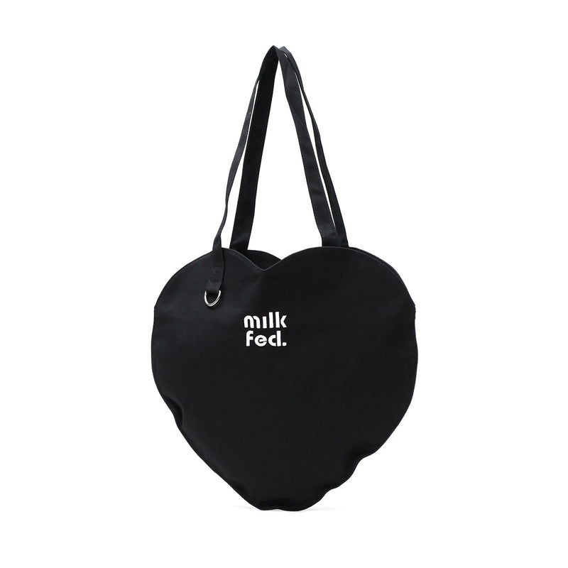 ミルクフェド トートバッグ レディース キャンバス 軽量 トート バッグ MILKFED. サブバッグ 肩掛け マチなし 無地 ロゴ ハート ハート型 かわいい 学生 大学生 高校生 B5 HEART SHAPED TOTE BAG 103243053004