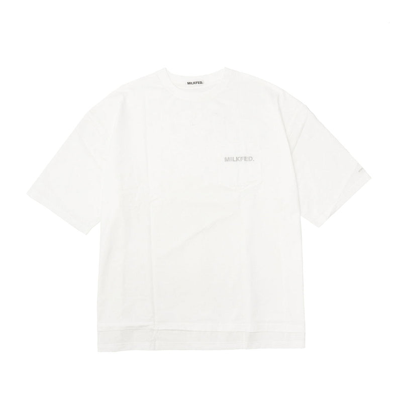 ミルクフェド Tシャツ レディース MILKFED. ビッグシルエット ラッシュガード ポケT ポケット付き 水陸両用 Ocean Pacific コラボ ロゴ バックプリント MILKFED. ×OP RASH GUARD POCKET TEE 103252011008