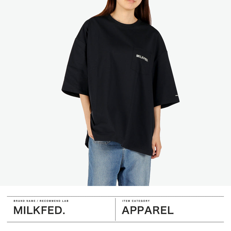 ミルクフェド Tシャツ レディース MILKFED. ビッグシルエット ラッシュガード ポケT ポケット付き 水陸両用 Ocean Pacific コラボ ロゴ バックプリント MILKFED. ×OP RASH GUARD POCKET TEE 103252011008
