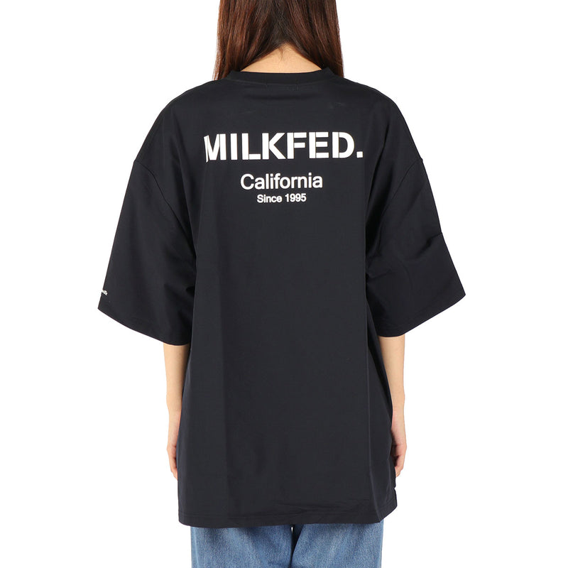 ミルクフェド Tシャツ レディース MILKFED. ビッグシルエット ラッシュガード ポケT ポケット付き 水陸両用 Ocean Pacific コラボ ロゴ バックプリント MILKFED. ×OP RASH GUARD POCKET TEE 103252011008