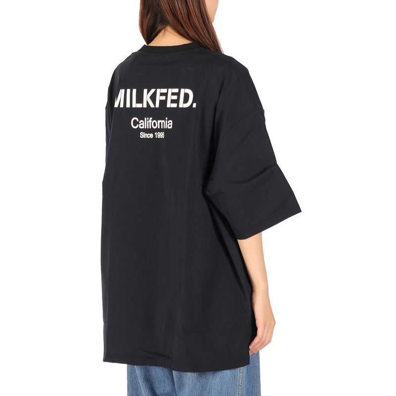 ミルクフェド Tシャツ レディース MILKFED. ビッグシルエット ラッシュガード ポケT ポケット付き 水陸両用 Ocean Pacific コラボ ロゴ バックプリント MILKFED. ×OP RASH GUARD POCKET TEE 103252011008