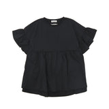 ミルクフェド チュニック 半袖 大人可愛い Tシャツ MILKFED. レディース 夏 長め フリル 水陸両用 ペプラム ゆったり ロゴ刺繍 UV加工 吸汗速乾 コラボ MILKFED. x OP RUFFLE TUNIC 103252013006
