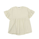 ミルクフェド チュニック 半袖 大人可愛い Tシャツ MILKFED. レディース 夏 長め フリル 水陸両用 ペプラム ゆったり ロゴ刺繍 UV加工 吸汗速乾 コラボ MILKFED. x OP RUFFLE TUNIC 103252013006