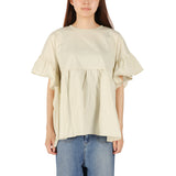 ミルクフェド チュニック 半袖 大人可愛い Tシャツ MILKFED. レディース 夏 長め フリル 水陸両用 ペプラム ゆったり ロゴ刺繍 UV加工 吸汗速乾 コラボ MILKFED. x OP RUFFLE TUNIC 103252013006