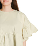 ミルクフェド チュニック 半袖 大人可愛い Tシャツ MILKFED. レディース 夏 長め フリル 水陸両用 ペプラム ゆったり ロゴ刺繍 UV加工 吸汗速乾 コラボ MILKFED. x OP RUFFLE TUNIC 103252013006