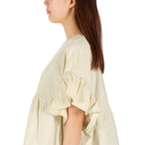 ミルクフェド チュニック 半袖 大人可愛い Tシャツ MILKFED. レディース 夏 長め フリル 水陸両用 ペプラム ゆったり ロゴ刺繍 UV加工 吸汗速乾 コラボ MILKFED. x OP RUFFLE TUNIC 103252013006