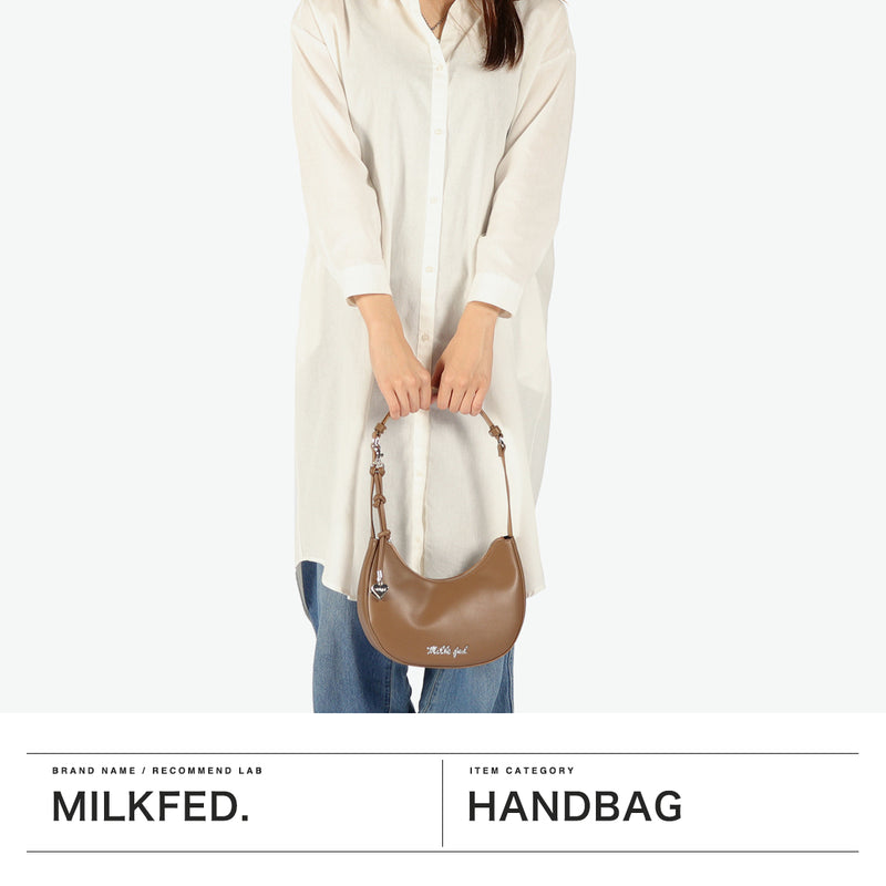 ミルクフェド ハンドバッグ レディース 小さめ MILKFED. バッグ 軽量 軽い ファスナー おしゃれ かわいい ラウンド型 肩掛け コンパクト トートバッグ ワンハンドル HEART CHARM ONE HANDLE BAG 103252053002