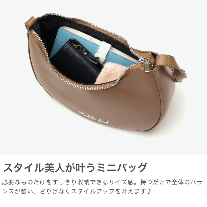 ミルクフェド ハンドバッグ レディース 小さめ MILKFED. バッグ 軽量 軽い ファスナー おしゃれ かわいい ラウンド型 肩掛け コンパクト トートバッグ ワンハンドル HEART CHARM ONE HANDLE BAG 103252053002