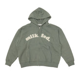 ミルクフェド パーカー レディース 大きいサイズ ジップ MILKFED. アウター 秋 冬 おしゃれ 女子 かわいい ロゴ ファスナー ジップパーカー ブランド フーディー ARCH COOPER LOGO ZIP UP HOODIE 103253012001