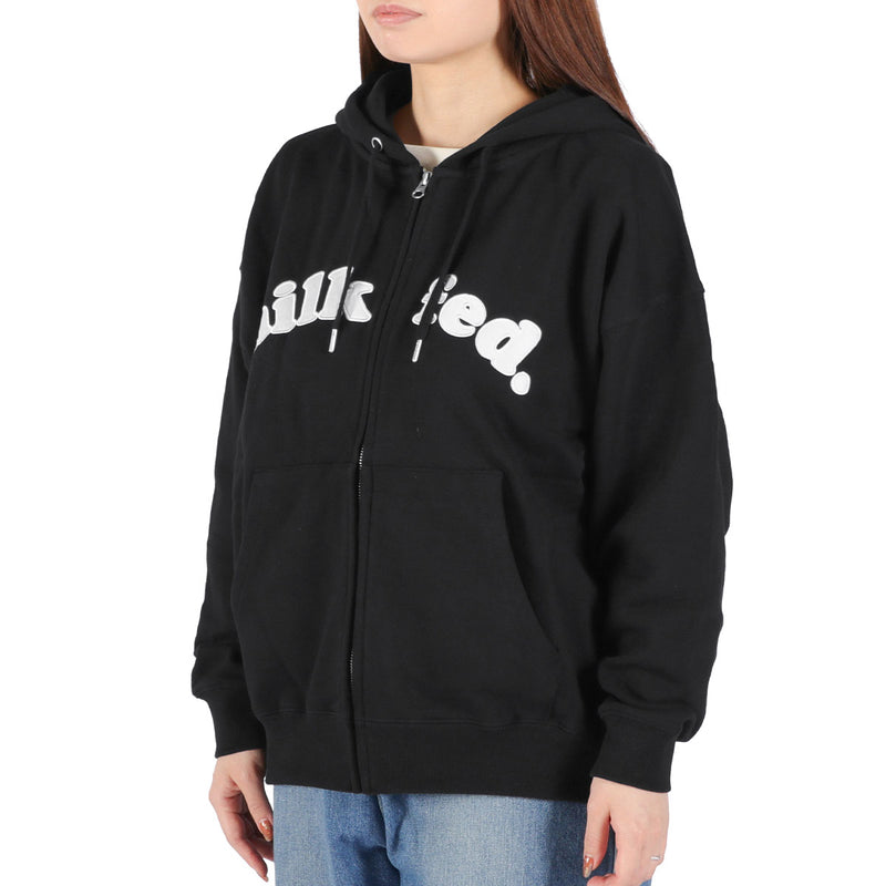 ミルクフェド パーカー レディース 大きいサイズ ジップ MILKFED. アウター 秋 冬 おしゃれ 女子 かわいい ロゴ ファスナー ジップパーカー ブランド フーディー ARCH COOPER LOGO ZIP UP HOODIE 103253012001