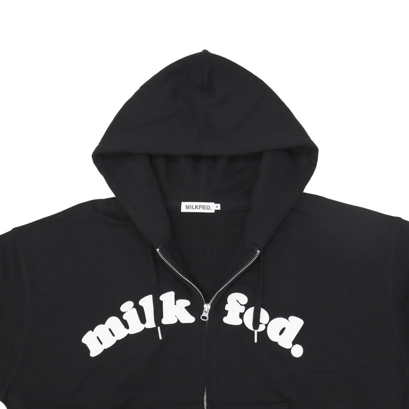 ミルクフェド パーカー レディース 大きいサイズ ジップ MILKFED. アウター 秋 冬 おしゃれ 女子 かわいい ロゴ ファスナー ジップパーカー ブランド フーディー ARCH COOPER LOGO ZIP UP HOODIE 103253012001