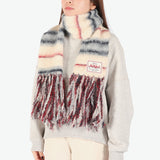ミルクフェド マフラー レディース MILKFED. ブランド 大判 大きめ ボーダー ストライプ フリンジ カジュアル かわいい おしゃれ ふわふわ 防寒 起毛 軽い 女性 STRIPED FRINGE STOLE 103254054002