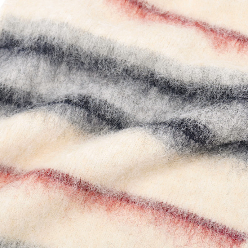 ミルクフェド マフラー レディース MILKFED. ブランド 大判 大きめ ボーダー ストライプ フリンジ カジュアル かわいい おしゃれ ふわふわ 防寒 起毛 軽い 女性 STRIPED FRINGE STOLE 103254054002