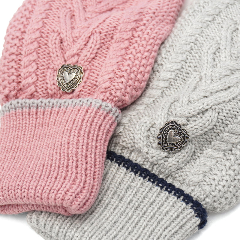 ミルクフェド 手袋 レディース 防寒 指なし MILKFED. かわいい ミトン ブランド 女性 ケーブル編み ハート グローブ 大人 人気 裏ボア フィンガーレス おしゃれ 2WAY HEART CABLE MITTENS 103254054004