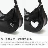 ミルクフェド ショルダーバッグ レディース ブランド MILKFED. バッグ 軽量 軽い ファスナー おしゃれ かわいい ミラー付き ラウンド型 肩掛け コンパクト ワンハンドル HEART MIRROR SHOULDER BAG 103262053004