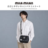 ミラ・ミラン トートバッグ ハンドバッグ メンズ レディース 2WAY mila milan ミニトート ブランド 小さめ 手持ち ショルダー ストラップ 自立 キャンバス ロゴ おしゃれ 小型 ミケーレ ミニトートバッグ 267521