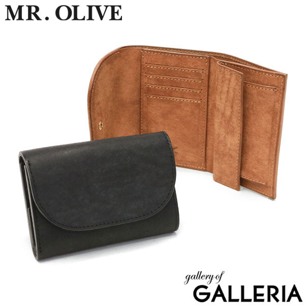 ミスターオリーブ イー.オー.アイ 三つ折り財布 メンズ レディース ブランド 本革 革 MR.OLIVE E.O.I 財布 三つ折り 三つ折 コンパクト 黒 ブラック 小銭入れあり 小銭入れ PUEBLO LEATHER COMPACT WALLET ME115P