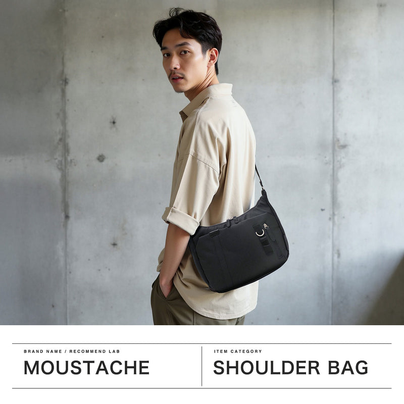 ムスタッシュ ショルダーバッグ メンズレディース MOUSTACHE ショルダー バッグ 小さめ 斜めがけ かっこいい 大人 ブランド 軽量 軽い 小さめ 横型 シンプル カジュアル おしゃれ 黒 ブラック A5 BET BET-0340