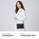 マリンデイ ショルダーバッグ レディース ブランド 斜めがけバッグ MARINEDAY バッグ 斜めがけ 大人 軽量 本革 ポシェット ショルダー 斜め掛け ミニ 小さめ マチなし 横型 革 レザー 薄型 かわいい おしゃれ goatskin SOE