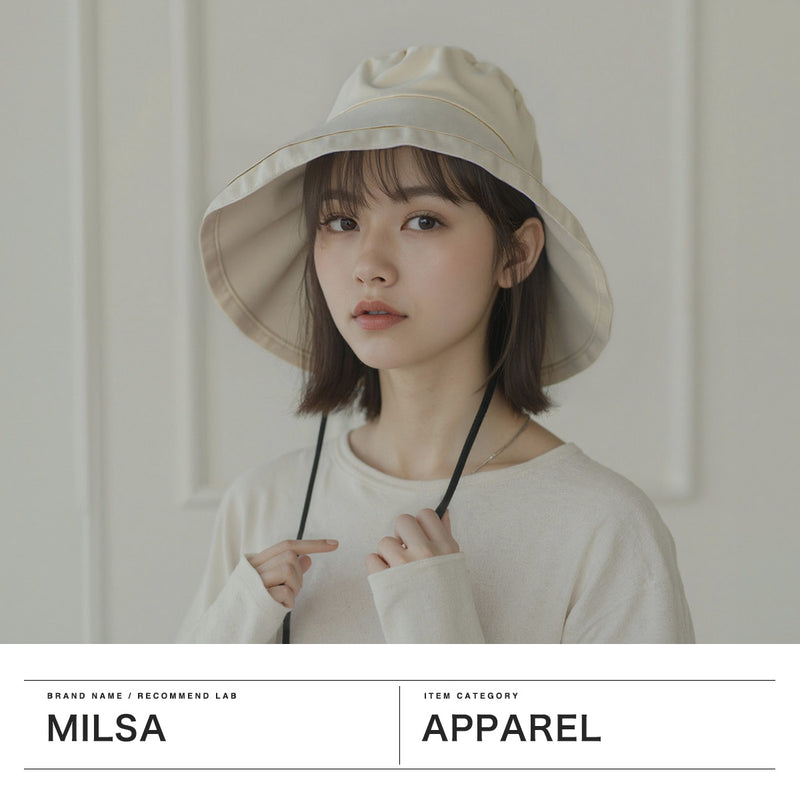 milsa帽子帽子女士milsa防紫外线棉棉简单洗衣机可洗户外遮阳帽帽檐宽时尚UV加深下巴带下巴带1级遮光花粉对策 卡萨布兰卡251-061210