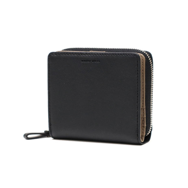 [Regular dealer] Masterpiece Bi-fold Wallet Men's Ladies Brand Fastener MASTER-PIECE Divided coin purse Compact genuine leather Italian leather Refine round zipper wallet 223161