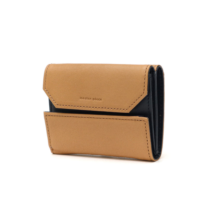 [Regular dealer] Masterpiece Three Fold Wallet Men's Ladies Brand Genuine Leather Master-Piece Wallet Mini Wallet Compact small Lightweight coin purse card Italian leather Refine three-fold wallet