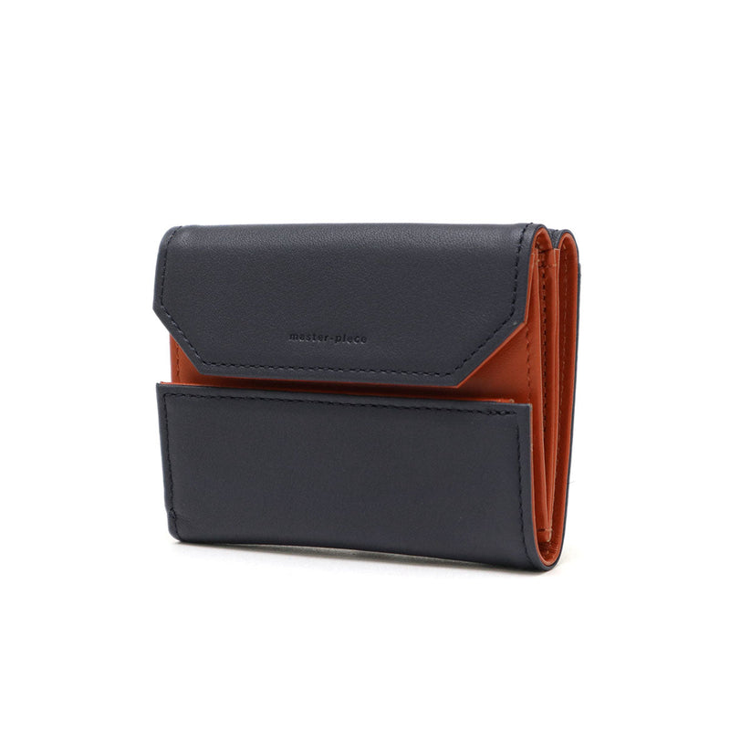 [Regular dealer] Masterpiece Three Fold Wallet Men's Ladies Brand Genuine Leather Master-Piece Wallet Mini Wallet Compact small Lightweight coin purse card Italian leather Refine three-fold wallet