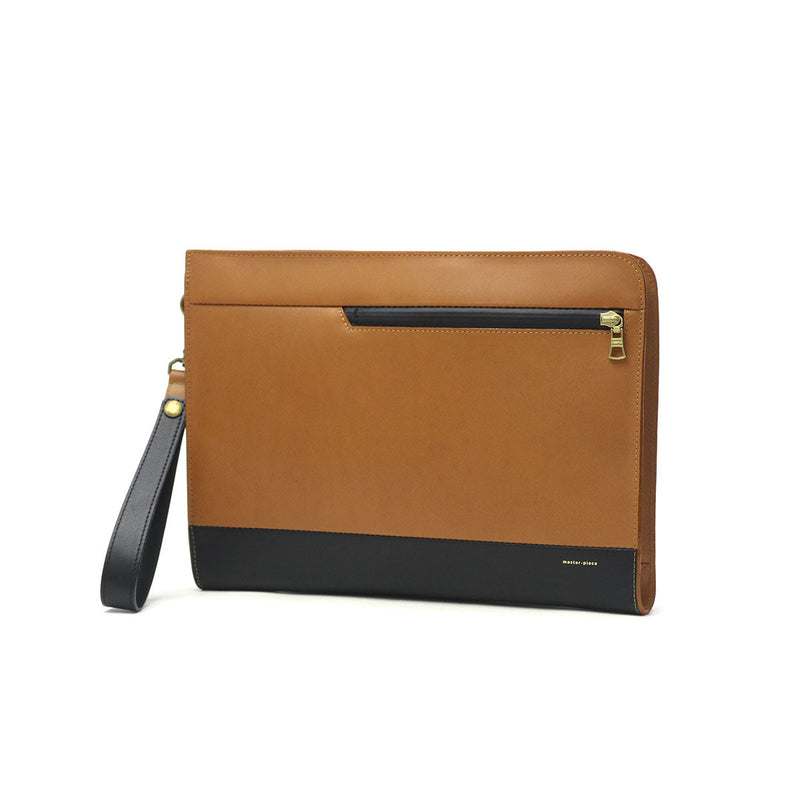 [Peniaga yang Dibenarkan] Beg Klac Masterpiece untuk Lelaki dan Wanita A4 Jenama Master-Piece Kulit tulen Besar Dewasa Dewasa Elegant Cool Cowhide Water Waterproof Waterproof Clutch Handheld Zipper Made in Japan L Gloss 01668-V3