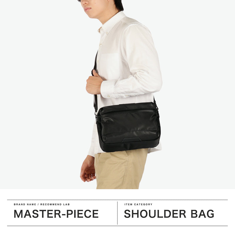 【正規取扱店】 マスターピース ショルダーバッグ メンズ 斜めがけバッグ master-piece ブランド 大人 かっこいい 小さめ 横型 ヨコ 斜めがけ バッグ 黒 日本製 防水性 A5 二層 M Progress Coating ver. 02407-sc